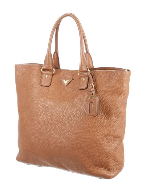 prada daino top handle shopper tote bag|PRADA Vitello Daino Shopping Tote Talco .